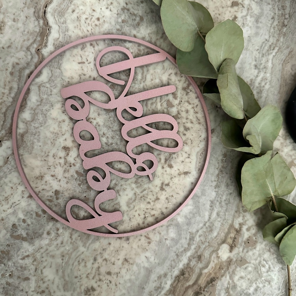 Hello baby announcement sign